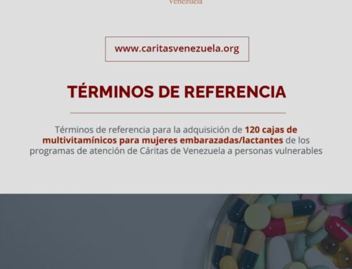 Términos de referencia para la adquisición de 120 cajas de multivitamínicos para mujeres embarazadas/lactantes de los programas de atención de Cáritas de Venezuela a personas vulnerables